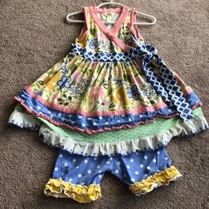Matilda Jane girls dress (4) and shorties (6)